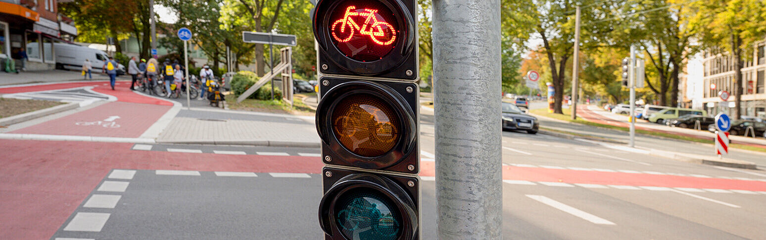 Bild: Fahrradfreundlicher Radwall entlang der Dortmunder City
